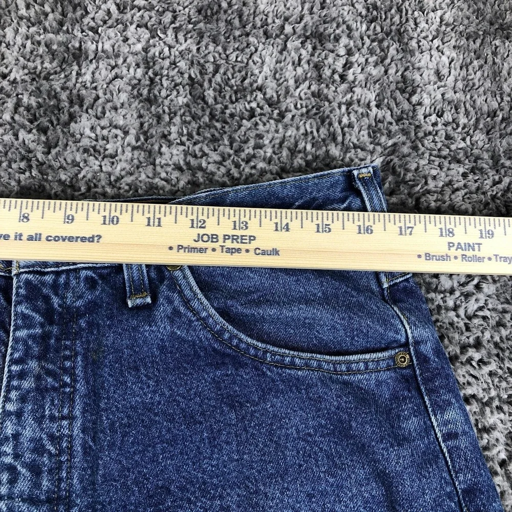 Carhartt Jeans Mens 35x30 Blue Relaxed Fit Straight‎ Leg Denim Flannel Lined